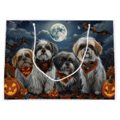 Grand Sac Cadeau Éffrayant d'Halloween Malti Tzu (Devant)