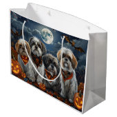 Grand Sac Cadeau Éffrayant d'Halloween Malti Tzu (Dos Angle)