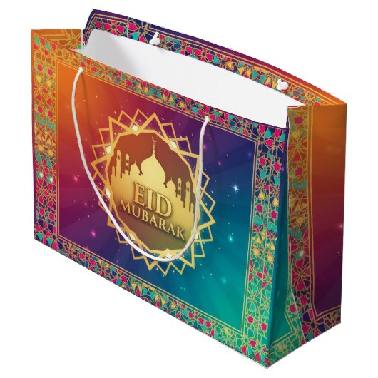 Grand Sac Cadeau Eid Coloré (Dos Angle)