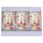 Grand Sac Cadeau Eiffel Tower Butterflies and Flowers (Dos)