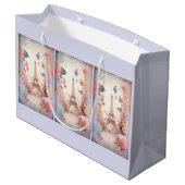 Grand Sac Cadeau Eiffel Tower Butterflies and Flowers (Dos Angle)
