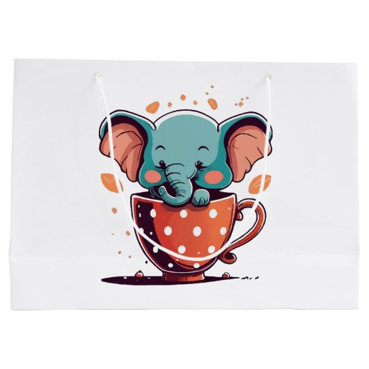 Grand Sac Cadeau Élégance de l'éléphant (Dos)