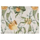 Grand Sac Cadeau Élégance hivernale chaude : aquarelle Monogramme (Dos)