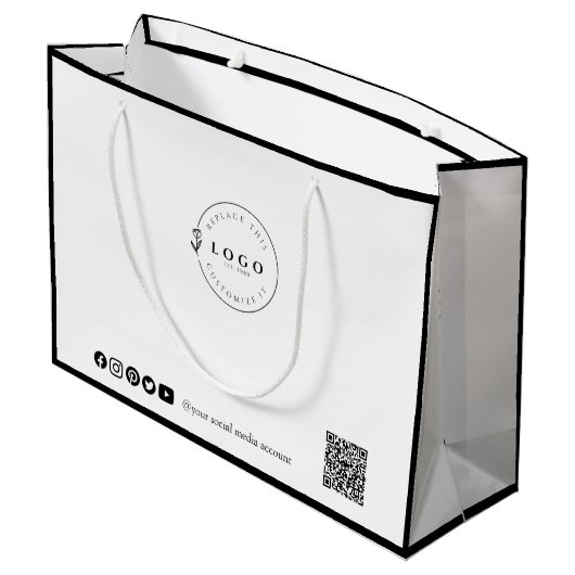 Grand Sac Cadeau Élégance Personnalisable pour les Entreprises (Dos Angle)