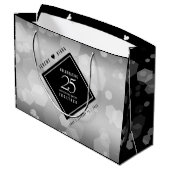 Grand Sac Cadeau Élégant 25e anniversaire de Mariage d'argent (Dos Angle)