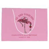 Grand Sac Cadeau Élégant 50e anniversaire Flamant rose rose nouveau (Dos)