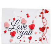 Grand Sac Cadeau Élégant Aimez-vous pour la Saint-Valentin (Dos)