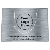 Grand Sac Cadeau Élégant argent métallique (Devant)