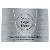 Grand Sac Cadeau Élégant argent métallique (Dos)