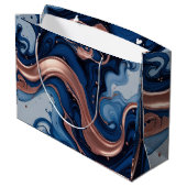 Grand Sac Cadeau Elégant art fluide avec cuivre et perruques bleues (Dos Angle)