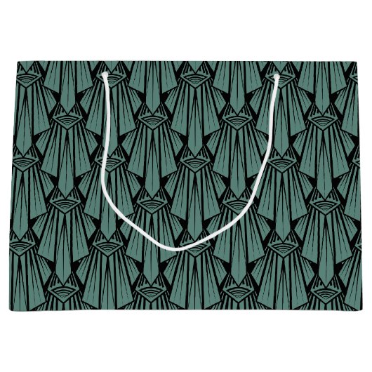 Grand Sac Cadeau Élégant art sombre déco éléments géométriques abst (Devant)