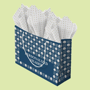 Grand Sac Cadeau Elégant Bal de Golf Moderne & Le Royal Blue