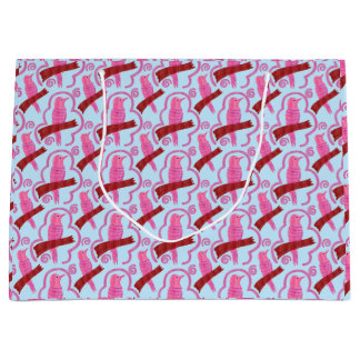 Grand Sac Cadeau Elegant birds Pattern Large Gift Bag