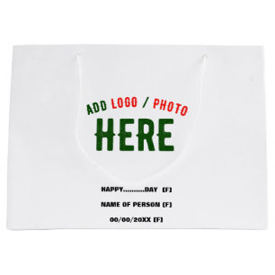 GRAND SAC CADEAU ÉLÉGANT BLANC PERSONNALISABLE MODERNE MARQUE VÉRIF