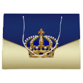 Grand Sac Cadeau Elégant Blue Gold Prince (Devant)