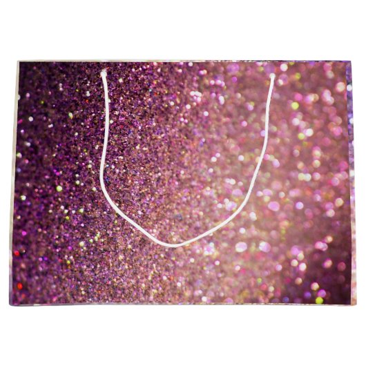 Grand Sac Cadeau Elegant Bokeh Parties scintillant Noël (Devant)