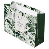 Grand Sac Cadeau Elégant Botanic Greenery Accueil mariage (Dos Angle)