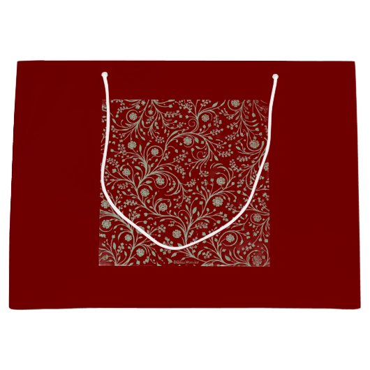 Grand Sac Cadeau Elegant Botanical Floral Pattern – Minimal Nature  (Devant)