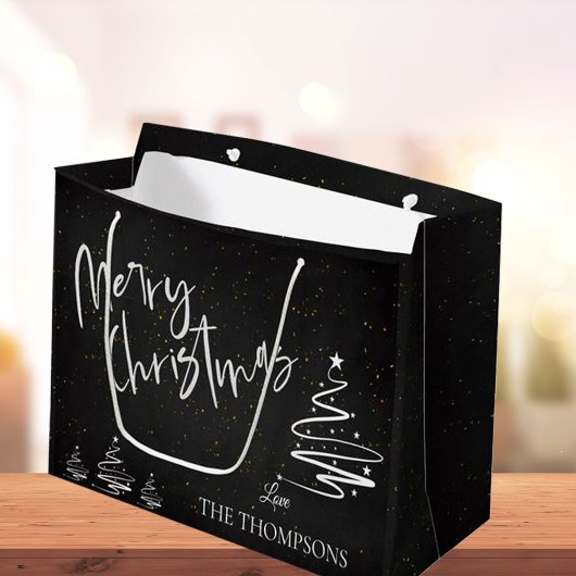 Grand Sac Cadeau Elégant Chalkboard tendance Joyeux Noël