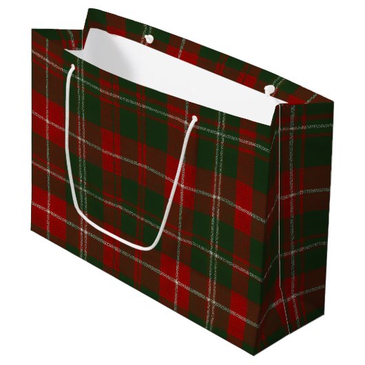 Grand Sac Cadeau Elegant Christmas Plaid (Devant Angle)