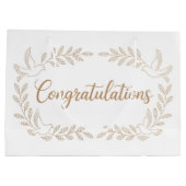 Grand Sac Cadeau Elegant "Congratulations" Greeting with Doves  (Dos)