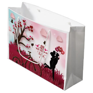 Grand Sac Cadeau Elegant Couple Lover Valentine's Day