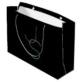 Grand Sac Cadeau Élégant Éditable Deux Initiales D'Apparence Modern (Dos Angle)