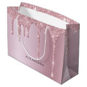 Grand Sac Cadeau Élégant élégant rose rose rose parties scintillant (Dos Angle)
