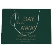 Grand Sac Cadeau Élégant Emerald Green Gold Un jour de Mariage (Devant)