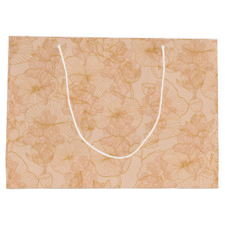 Grand Sac Cadeau Élégant floral botanique vintage