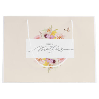 Grand Sac Cadeau Elegant Floral Mother's Day Gift Bag