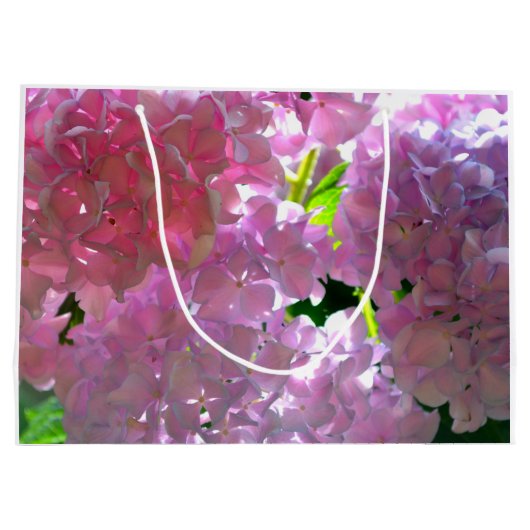 Grand Sac Cadeau Elégant flores rose douce hydrangée rose rose (Dos)