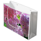 Grand Sac Cadeau Elégant flores rose douce hydrangée rose rose (Devant Angle)