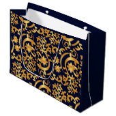 Grand Sac Cadeau Elegant gold and dark navy (Devant Angle)