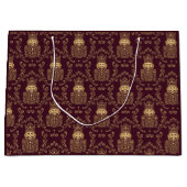 Grand Sac Cadeau Elegant Gold Nutcracker Christmas Damask (Devant)