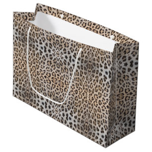 Grand Sac Cadeau Elégant léopard peau poster de animal motif chic
