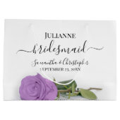 Grand Sac Cadeau Élégant Lilac Purple Rose Posh Bridesmaid Mariage (Dos)