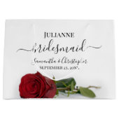 Grand Sac Cadeau Elegant Long Stemmed Red Rose Bridesmaid Wedding (Devant)
