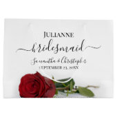 Grand Sac Cadeau Elegant Long Stemmed Red Rose Bridesmaid Wedding (Dos)