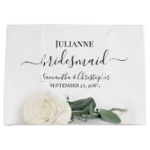 Grand Sac Cadeau Élégant long Stemmed White Rose Bridesmaid Mariage (Devant)