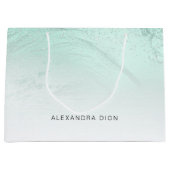 Grand Sac Cadeau Élégant marbre de parties scintillant vert menthe (Devant)