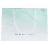 Grand Sac Cadeau Élégant marbre de parties scintillant vert menthe (Dos)