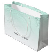 Grand Sac Cadeau Élégant marbre de parties scintillant vert menthe (Dos Angle)