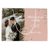 Grand Sac Cadeau Élégant Mariage blanc et Brown de Bohême (Dos)