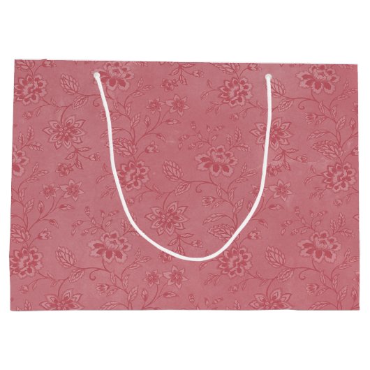 Grand Sac Cadeau Élégant Mariage de fleurs rouges (Dos)