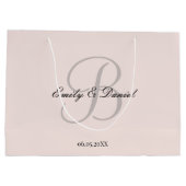 Grand Sac Cadeau Élégant mariage monogramme (Dos)