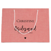 Grand Sac Cadeau Élégant Merci de Bridesmaid (Devant)