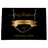 Grand Sac Cadeau Elegant Merry Christmas Personalized Gift Bag (Devant)