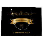 Grand Sac Cadeau Elegant Merry Christmas Personalized Gift Bag (Dos)