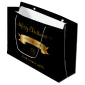Grand Sac Cadeau Elegant Merry Christmas Personalized Gift Bag (Devant Angle)